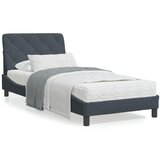 vidaXL Posteljni okvir z LED lučkami temno siv 90x200 cm žamet Cene