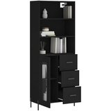  Visoka komoda crni 69,5x34x180 cm konstruirano drvo | shoptok.hr