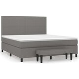  Box spring postelja z vzmetnico temno siva 180x200 cm blago, (20788877) | Shoptok.si