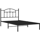 Metalni okvir za krevet s uzglavljem crni 107x203 cm | shoptok.hr