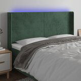  the living store led posteljno vzglavje temno zeleno 163x16x118/128 cm žamet - led vzglavje, (21452048) Cene