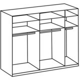 MID.YOU OMARA Z DRSNIMI VRATI, bela, barve hrasta, barve aluminija | Shoptok.si