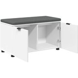  Klupa za hodnik s jastukom s policom Bijeli 80 x 38 x 46 cm | Eponuda.ba