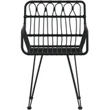  Vrtne stolice 2 kom s naslonom za ruke crne 56x64x80cm PE ratan | shoptok.hr