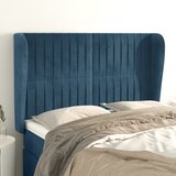 vidaXL Vzglavje z ušesi temno modra 147x23x118/128 cm žamet | Shoptok.si