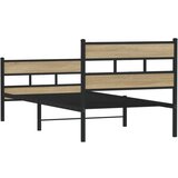 vidaXL Metalni okvir kreveta bez madraca boja hrasta sonome 75x190 cm | shoptok.hr