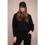 Kesi Insulated set with a sweatshirt with a tie at the bottom in black | Shoptok.si