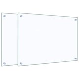  Kuhinjske zaštite od prskanja 2 kom prozirne 70x50 cm staklene | shoptok.hr