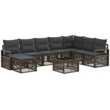 vidaXL Vrtna sedežna garnitura 9 pcs Siva poli ratan, (5000269947) | Shoptok.si