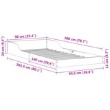  Krevetna konstrukcija Voštano smeđa 90 x 200 cm Borova drva | shoptok.hr