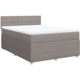 vidaXL Box spring postelja z vzmetnico taupe 140x190 cm blago | Shoptok.si