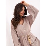Italy Moda Dress-MI-SK-A5079.27-dark beige | Shoptok.si