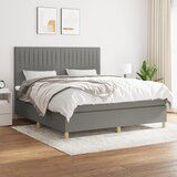  The Living Store Box spring postelja z vzmetnico temno siva 160x200 cm blago - Box Spring Postelja, (21449856) Cene