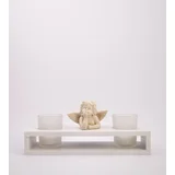 Svećnjak ANĐEO za dve sveće 26x9 cm, Beli