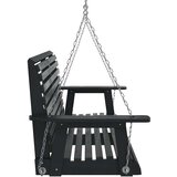  Vrtna klupa za ljuljanje s metalnim lancima crna od jelovine | shoptok.hr
