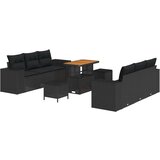 vidaXL Vrtna sedežna garnitura z blazino 9 pcs Črna 90 x 55 x 71 cm, (5000020149) | Shoptok.si