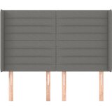  Uzglavlje s ušima tamnosivo 147x16x118/128 cm od tkanine | shoptok.hr