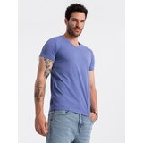 Ombre BASIC men's cotton classic tee with v-neck - purple | Shoptok.si