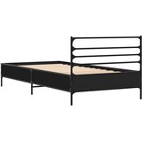  Okvir za krevet crni 90 x 190 cm od konstruirano drvo i metal | shoptok.hr
