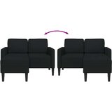 SOFA 2-sjed s ležaljkom u obliku slova L, crna tkanina 125 cm | shoptok.hr
