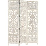 Sobna pregrada s 3 panela bijela 120x165 cm masivno drvo manga | shoptok.hr