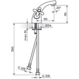 Rosan nostalgija stojeća dvoručna baterija N21101 | ePonuda.com