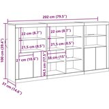  Skrinja s LED svjetlima stari drvo 202x37x100 cm inženjerska drva skrinja s LED svjetlima stari drvo 60.5x37x100 cm skrinja s | shoptok.hr
