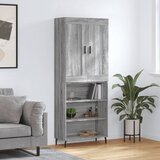 vidaXL Visoka komoda siva sonoma 69,5x34x180 cm inženirski les | Shoptok.si