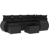 7-dijelni set vrtnih sofa od poliratana s jastucima crni | shoptok.hr