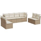  The Living Store Vrtna sedežna garnitura 8-delna z blazinami bež poli ratan - Vrtna Sedežna Garniture, (21449403) | Shoptok.si
