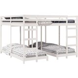  Okvir trojne postelje Bela 200 x 200 cm Masivno borovo les, (5000102405) | Shoptok.si