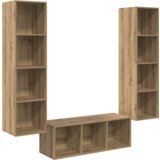 vidaXL Set TV omar s polico 3 pcs artisan hrast 37 x 37 x 142.5 cm | Shoptok.si