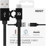 XQISIT BOMBAŽNI KABEL USB C 3.0 ČRN 1.8M ZA TELEFON IN TABLICO, (21980417) | Shoptok.si