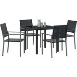  Vrtni set za objed 5 pcs Crna PE ratan | Eponuda.com