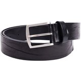 Karlinger Črni usnjeni pas iz bivolskega usnja - 85 cm | Shoptok.si