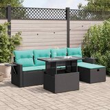  6-dijelni set vrtnih sofa poliratan i bagrem s jastucima sivi | shoptok.hr