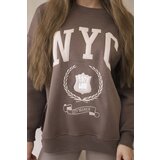 Kesi Cotton set of insulated sweatshirt + leggings brown | Shoptok.si