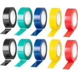 Set Izolirnih Traka 19mmx10m s Više Boja, 10kom, PVC, do 80°C, 600V