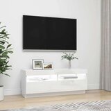 vidaXL TV omarica z LED lučkami visok sijaj bela 100x35x40 cm | Shoptok.si