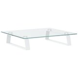  Stalak za monitor bijeli 40x35x8 cm kaljeno staklo i metal | shoptok.hr