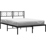  Metalni okvir za krevet s uzglavljem crni 135x190 cm | shoptok.hr