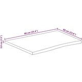 Stolna ploča 90x60x3 8 cm pravokutna bagremovo drvo živi rub | shoptok.hr