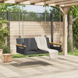  Klupa za ljuljanje crna 109 x 62 x 40 cm od poliratana | shoptok.hr