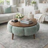 Atelier Del Sofa Papatya 60 - Green, Walnut GreenWalnut Coffee Table Cene