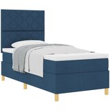 vidaXL Box Spring Krevet s madracem Plava 90x200 cm Tkanina Cijene