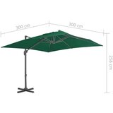  Vrtni senčnik z aluminijastim drogom zelen 300x300 cm | Shoptok.si