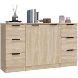 vidaXL Komoda 3 kosi sonoma hrast inženirski les | Shoptok.si