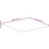 Stolna ploča 80x80x1,5 cm četvrtasta masivno obnovljeno drvo | shoptok.hr