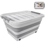 Orion Belo-siva plastična škatla za shranjevanje s pokrovom 54x39x28 cm Kemp – | Shoptok.si