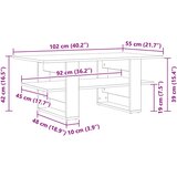  Kava Stol Crni hrast 102 x 55 x 42 cm Konstruirano drvo | shoptok.hr